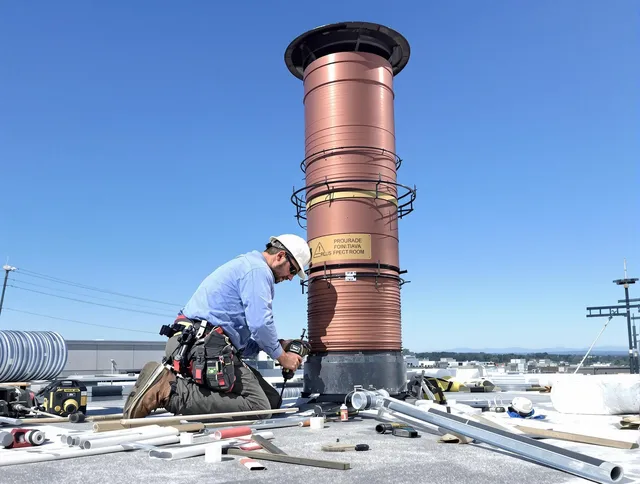 Installed chimney liner by Monroe Chimney Sweep in Monroe, NC