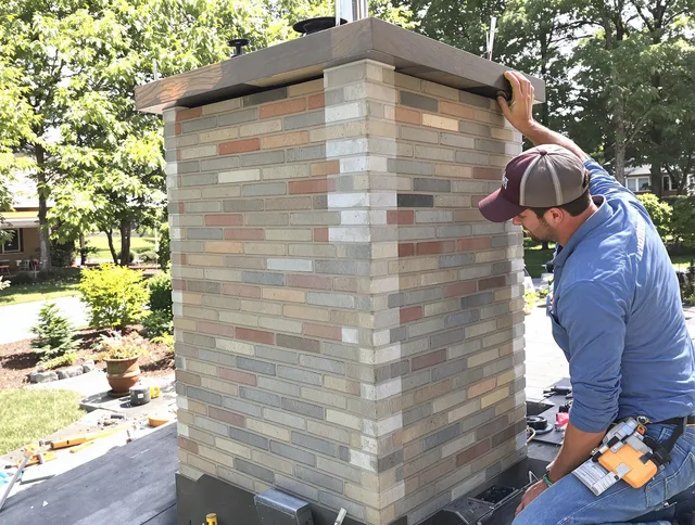 Monroe Chimney Sweep completing a modern chimney remodel in Monroe, NC