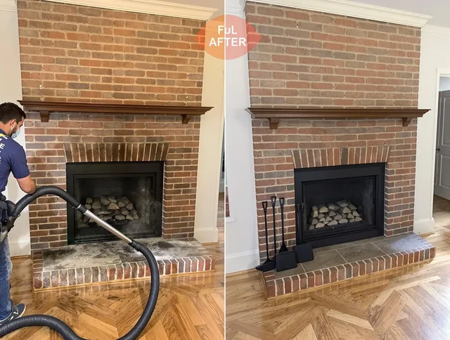Monroe Chimney Sweep carefully sanitizing a fireplace in Monroe, NC