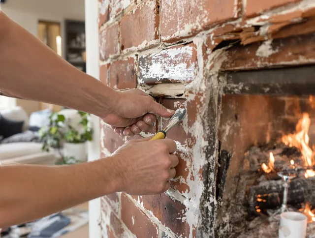 Routine fireplace repair by Monroe Chimney Sweep in Monroe, NC