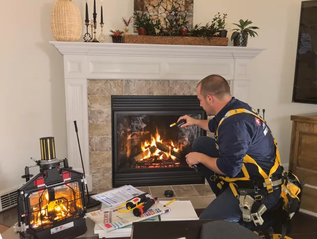Safety-focused fireplace inspection by Monroe Chimney Sweep in Monroe, NC